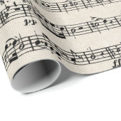 Noten auf Burlap Geschenkpapier (Rolleneckpunkt)