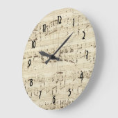 Noten auf Parchment Große Wanduhr (Winkel)
