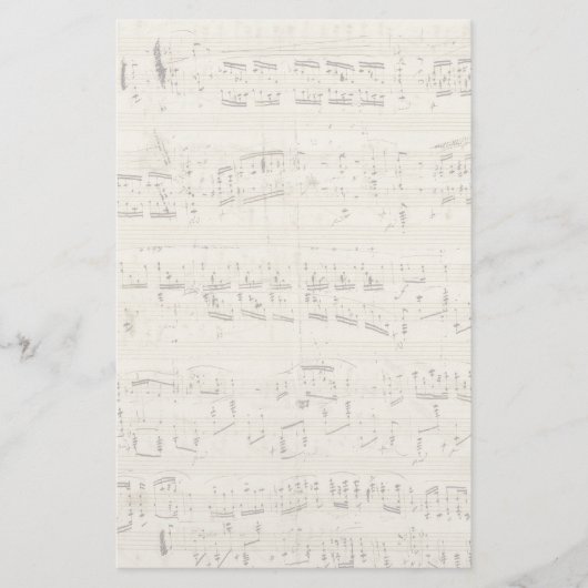 Noten auf Pergament Handgeschrieben in Tinte Briefpapier (Vorderseite)