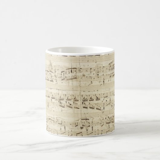 Noten auf Pergament Handgeschrieben in Tinte Kaffeetasse (Mittel)