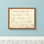 Noten auf Pergament Handgeschrieben in Tinte Leinwanddruck (Insitu (Holzboden))