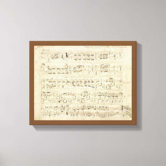 Noten auf Pergament Handgeschrieben in Tinte Leinwanddruck (Vorderseite)