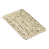 Noten auf Pergament Handgeschrieben in Tinte Magnet (Rechte Seite)