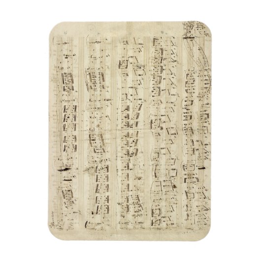 Noten auf Pergament Handgeschrieben in Tinte Magnet (Vertikal)