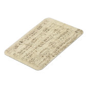 Noten auf Pergament Handgeschrieben in Tinte Magnet (Linke Seite)