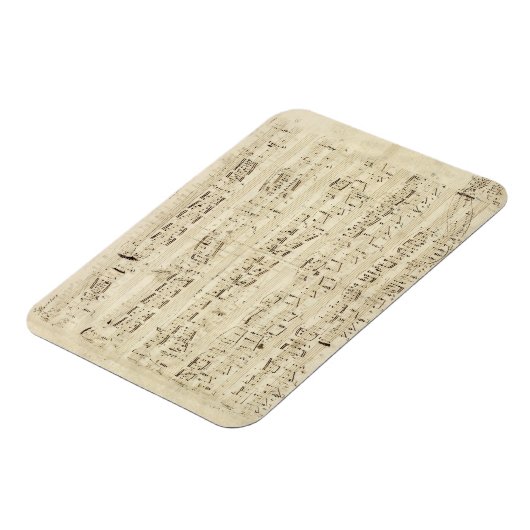 Noten auf Pergament Handgeschrieben in Tinte Magnet (Linke Seite)