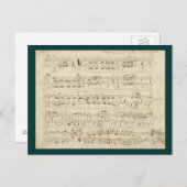 Noten auf Pergament Handgeschrieben in Tinte Postkarte (Vorne/Hinten)