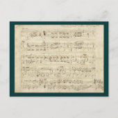 Noten auf Pergament Handgeschrieben in Tinte Postkarte (Vorderseite)