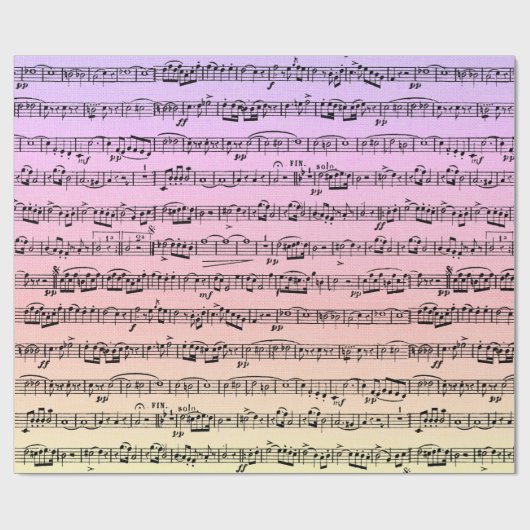 Noten auf Regenbogenpapier Geschenkpapier (Flach)