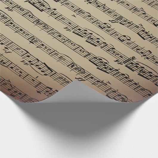 Noten auf Vintagem Papier Geschenkpapier (Ecke)