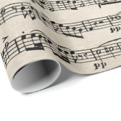 Noten auf Vintagem Papier Geschenkpapier (Rolleneckpunkt)