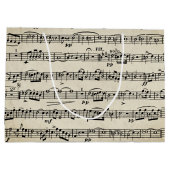 Noten auf Vintagem Papier Große Geschenktüte (Rückseite)