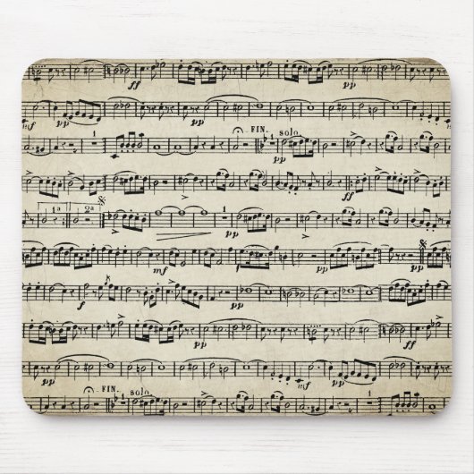 Noten auf Vintagem Papier Mousepad (Vorne)