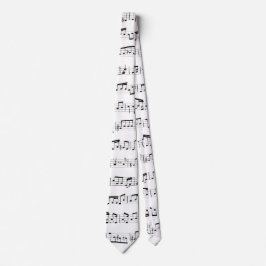 Noten auf Weiß Krawatte