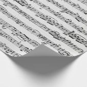 Noten auf weißem Holz Geschenkpapier (Ecke)