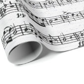 Noten auf weißem Holz Geschenkpapier (Rolleneckpunkt)