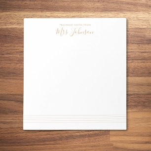 Noten des Music Stave Teacher-Noten Elegantes Scri Notizblock