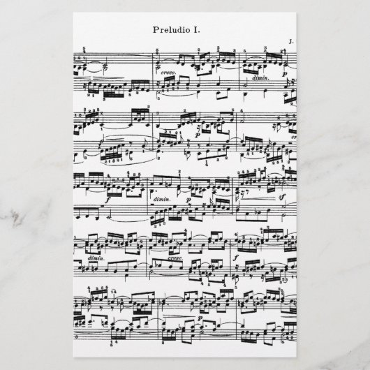 Noten durch Bach Briefpapier (Vorderseite)