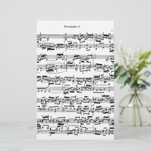 Noten durch Bach Briefpapier (Stehend Vorderseite)