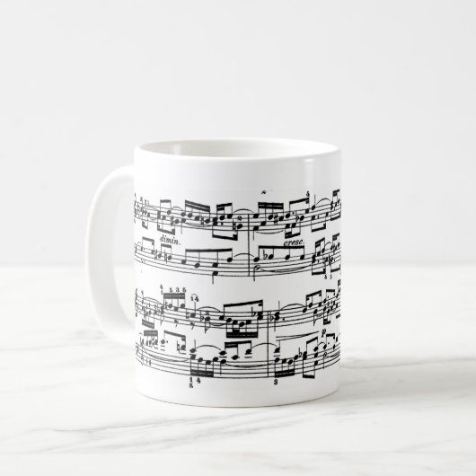 Noten durch Bach Kaffeetasse (Vorderseite Links)