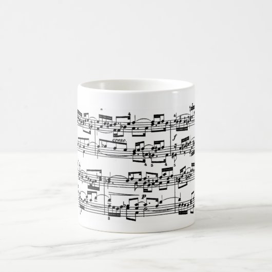 Noten durch Bach Kaffeetasse (Mittel)