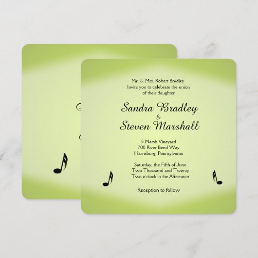 Noten - Einladung zur Hochzeit (Vorne/Hinten)