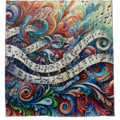 Noten Graffiti-Duschvorhang Duschvorhang (Vorderseite)