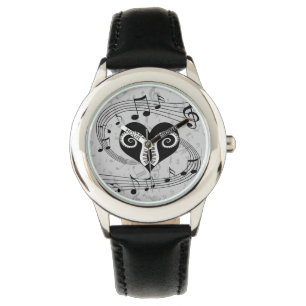 Noten Herz und Klaviertasten Armbanduhr