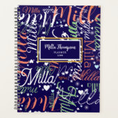 Noten Herz und Sterne Blau Planer (Vorderseite)