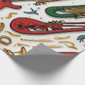 Noten & Instrumente - Musikfeier Geburtstag Geschenkpapier (Ecke)