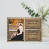 Noten mit Foto - 3x5 Grad Bekanntgabe Einladung (Stehend Vorderseite)