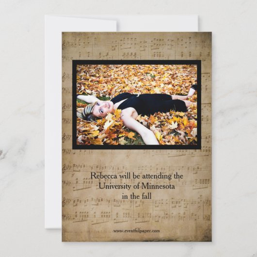 Noten mit Fotos - Ankündigung von Abschlüssen (Rückseite)