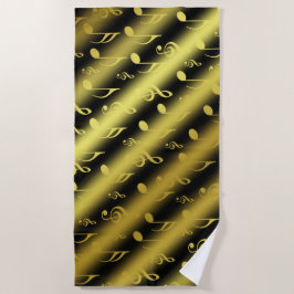 Noten, Musik, Metall, Noten, Band, Clemente, Gold Strandtuch