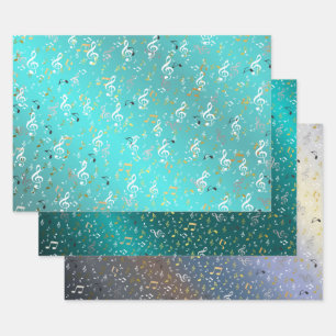 Noten, Musik, Musik, Melodie, Symbol, Ton, Design Geschenkpapier Set