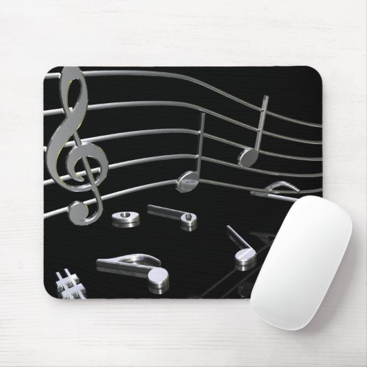 Noten, Musik, schwarz . Mousepad - Mauspad (Mit Mouse)