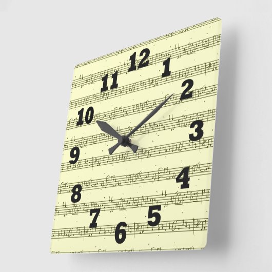 Noten Quadratische Wanduhr (Winkel)