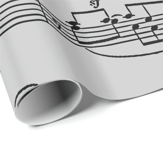 Noten schwarz und weiß geschenkpapier (Rolleneckpunkt)