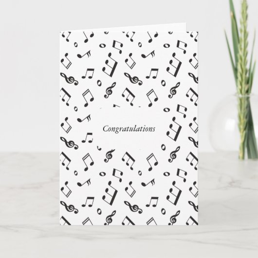 Noten schwarz und weiß karte (Vorderseite)