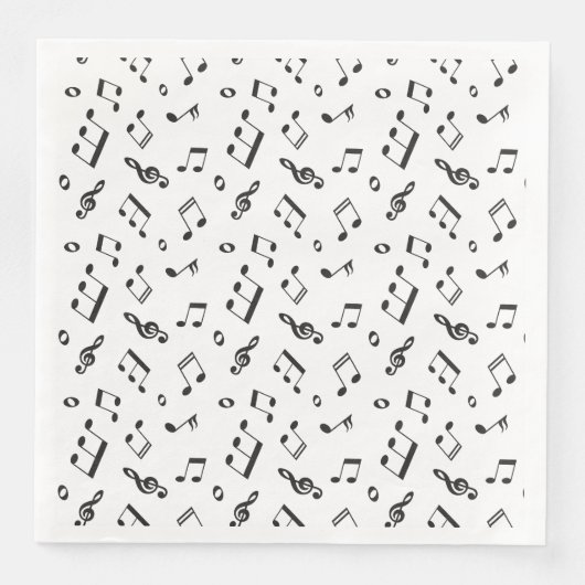 Noten schwarz und weiß serviette (Vorderseite)