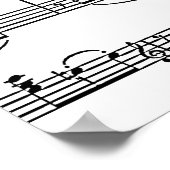 Noten schwarz-weiß poster (Ecke)