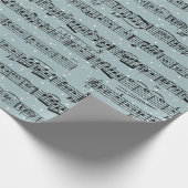 Noten über Schneeflocken Geschenkpapier (Ecke)