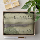 Noten und Blätter auf "Not Decoupage" Seidenpapier (Geschenk)