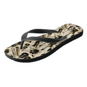 Noten und Instrumente Black/Gold ID481 Badesandalen (Schrägansicht)
