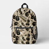 Noten und Instrumente Black/Gold ID481 Bedruckter Rucksack (Vorderseite)