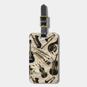 Noten und Instrumente Black/Gold ID481 Gepäckanhänger
