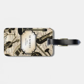 Noten und Instrumente Black/Gold ID481 Gepäckanhänger (Rückseite horizontal)