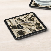 Noten und Instrumente Black/Gold ID481 Getränkeuntersetzer (Linke Seite)