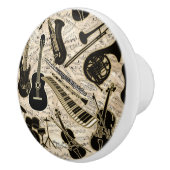 Noten und Instrumente Black/Gold ID481 Keramikknauf (Rechts)