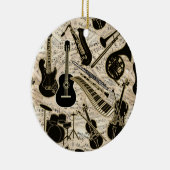 Noten und Instrumente Black/Gold ID481 Keramikornament (Rechts)