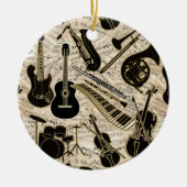 Noten und Instrumente Black/Gold ID481 Keramikornament (Vorne)